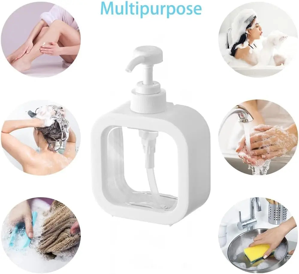 Modern Hand Soap Dispenser β Transparent Pump Bottle (300ml/500ml)